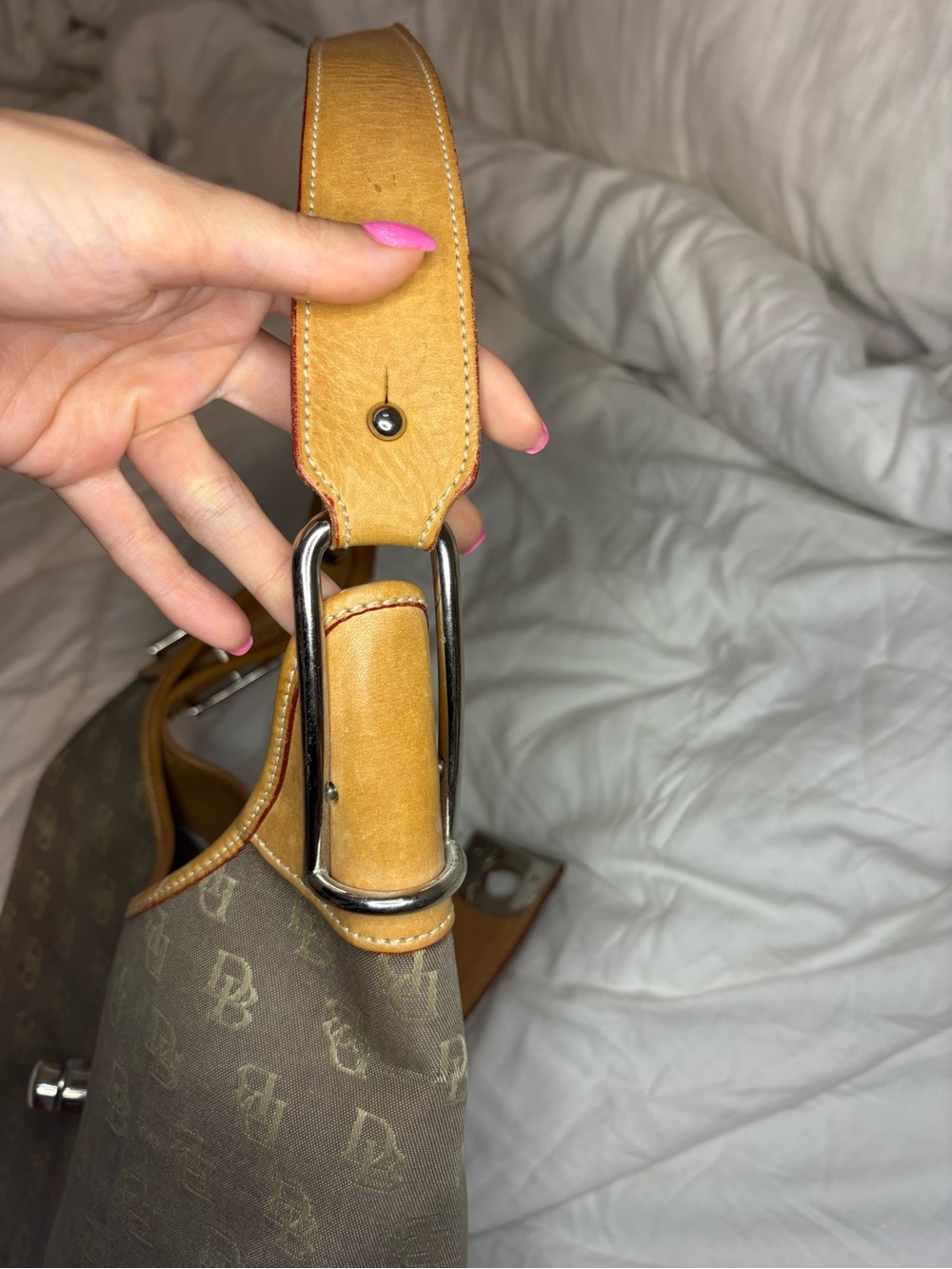 Y2K Dooney & Bourke Classic Signature Hobo Shoulder Bag. Jackie Closure - Picture 5 of 16